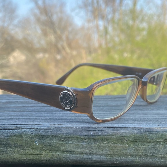 Michael Kors Brown Rectangular Glasses Frames MK Medallion 52[]15 135 - Picture 3 of 16